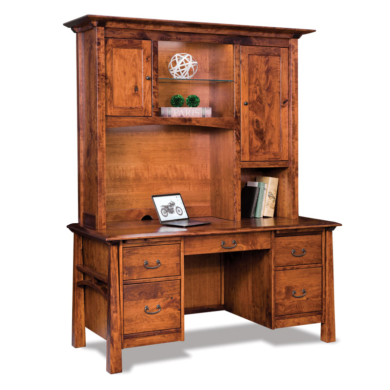 Artesa Double Pedestal Desk With Hutch Top Shipshewana Furniture Co