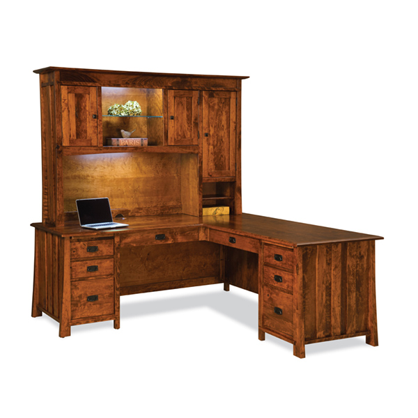 Grant L Desk With Hutch Top Shipshewana Furniture Co