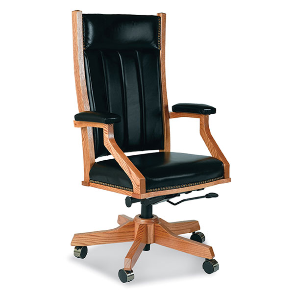 Mission Desk Chair With Padded Arms Shipshewana Furniture Co