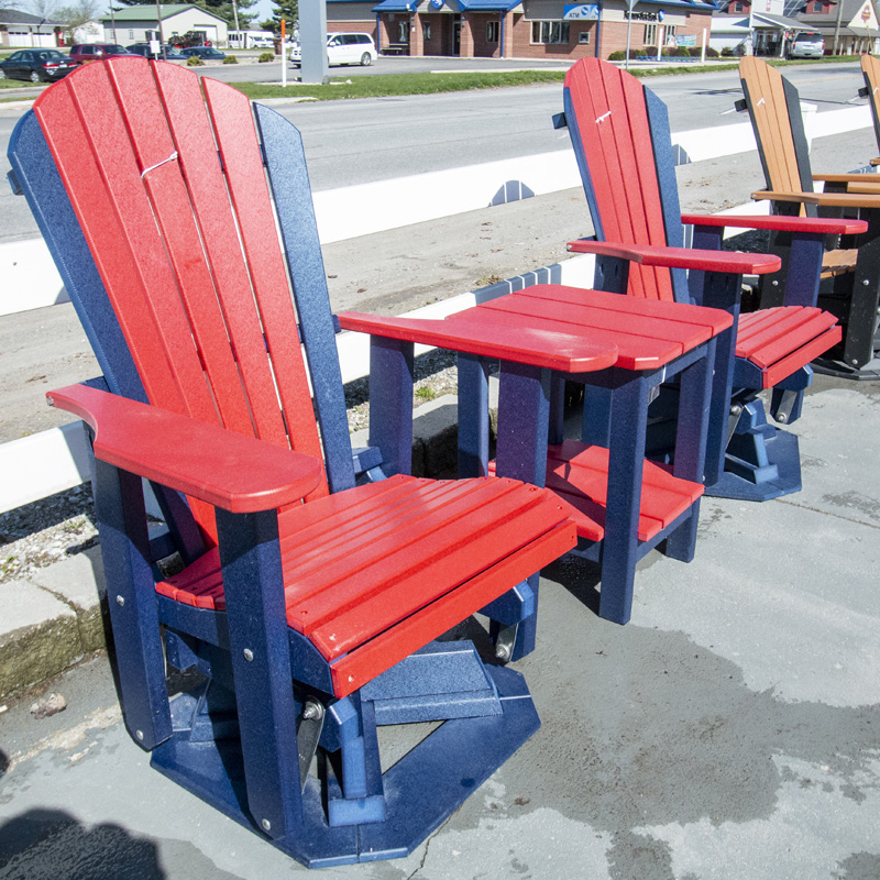 Adirondack Swivel Glider - Patriot Blue & Cardinal Red