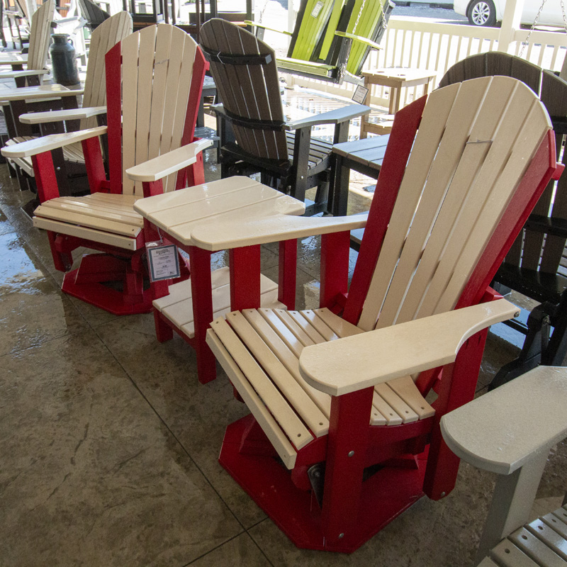 Adirondack Swivel Glider - Cardinal Red & Ivory