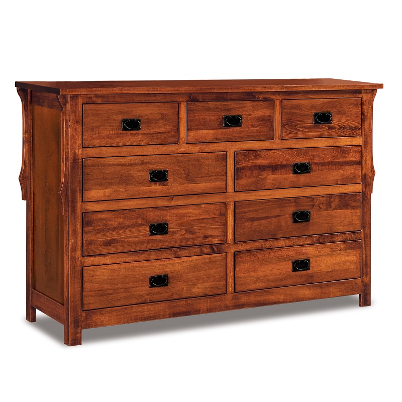 Stick Mission 9 Drawer Dresser 60"W x 42.5"H